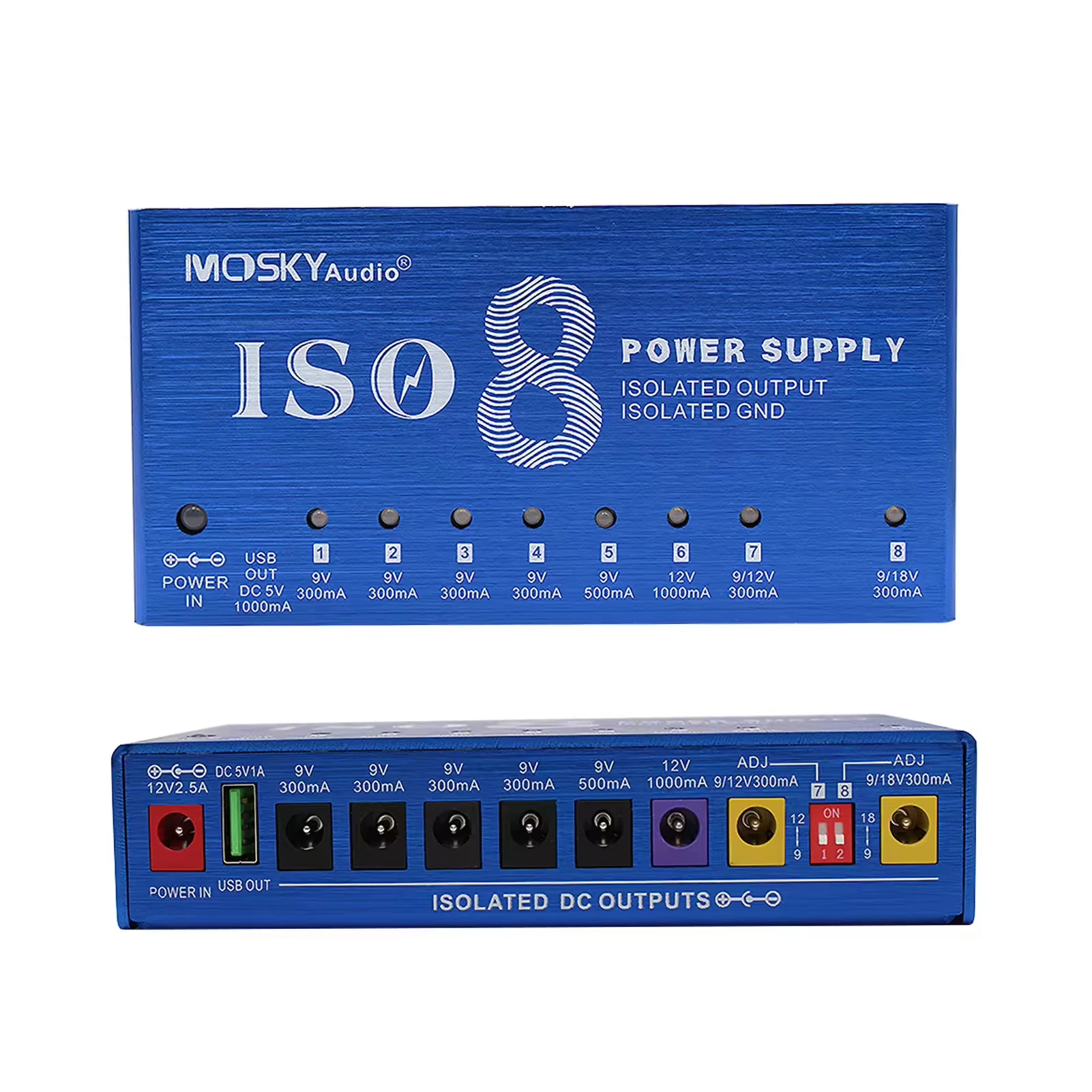 Looper Pedal Guitar - Блок питания MOSKY ISO-8 с 9-канальной
