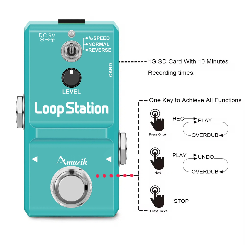 Amuzik гитара, бас-клавиатура, – обзор и цена Looper Pedal Guitar