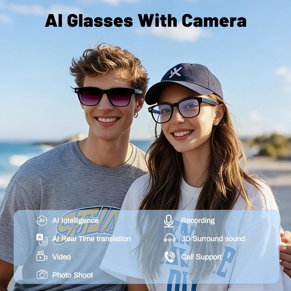 Умные очки с AI-переводом, Blu – обзор и цена Audio Music Free